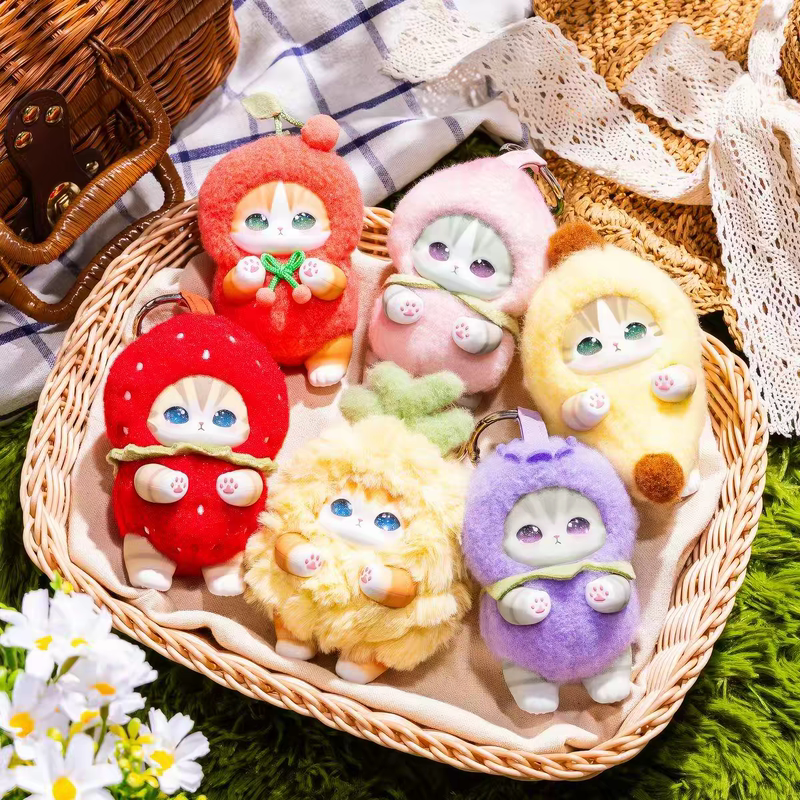 Authentic New Mofusand Cat Fushandi Sweet Fruit Series Plush Pendant Trendy Blind Box Cute Doll