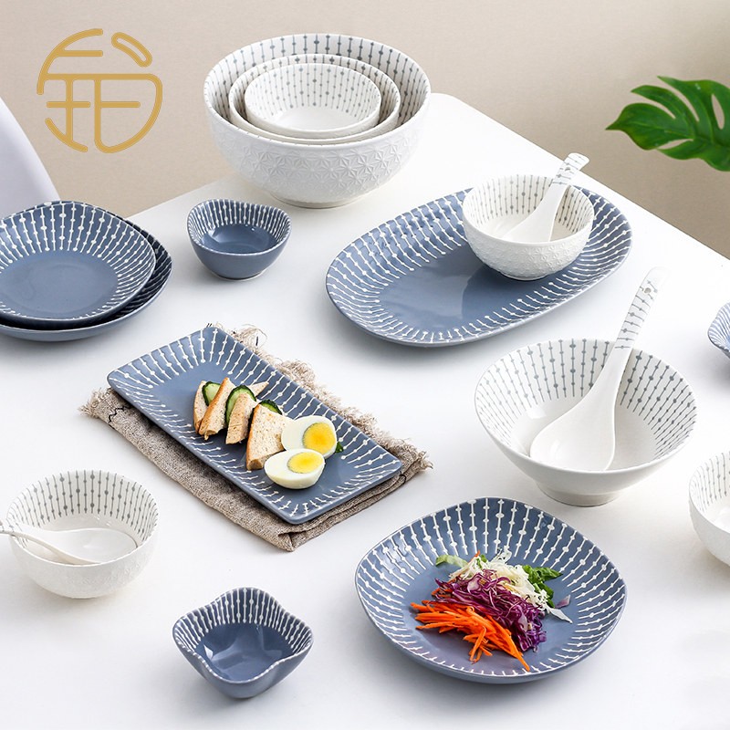 Creative Home Nordic Tableware Bowl Set Personality Bowl High-end Simple Modern Japanese Soup Bowl Bowl Combination