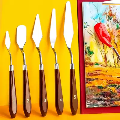 Nanpawan oil painting knife set acrylic gouache paint picking knife palette knife oil painting stick scraper art supplies texture knife soft knife blade flat head big pointed small pointed round head painting material tool