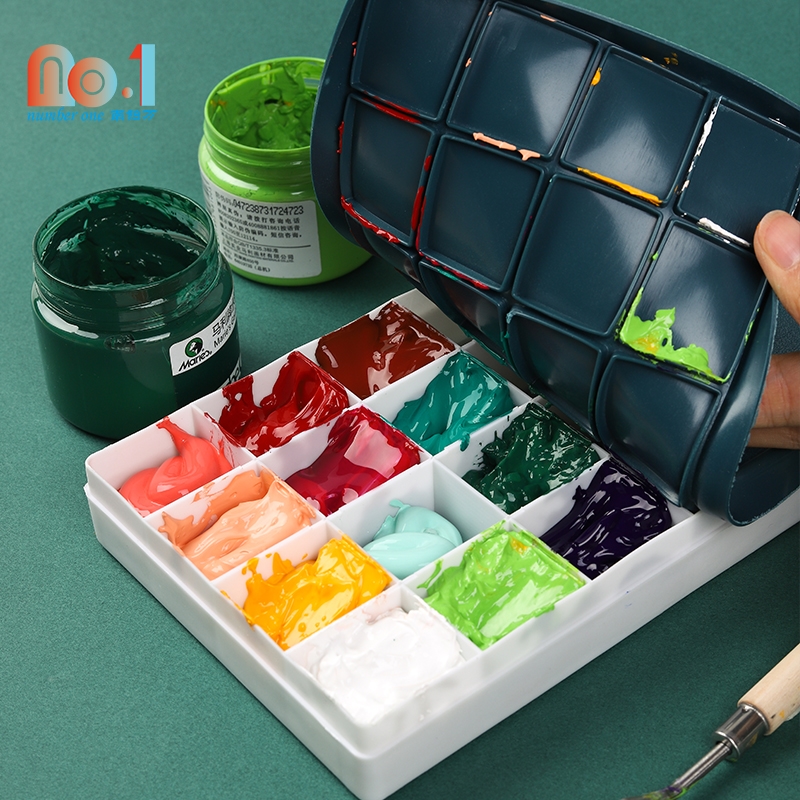 South Platinum ten thousand Water Powder Paint Toning Box Large Size 24 G Transparent Paint Case Propylene Paint 24 Color 36 G Tone Color Pan Large Capacity Oil Painting Palette Small Color Palette Student Fine Art Special