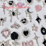 Сладкая и прохладная серия черных фанатов Y2K [Сердце палинг девушка] Любовь подвеска