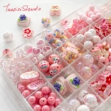 Розовый акриловый сундук с сокровищами, браслет из бисера ручной работы, ручная роспись, DIY