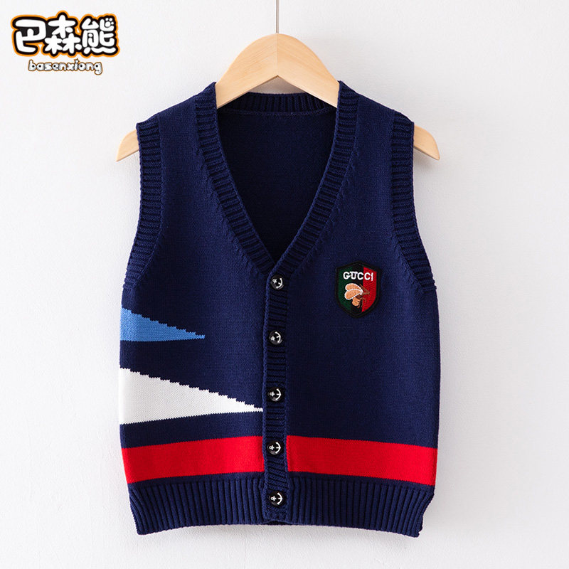 Boy's sweater vest sweater spring coat in spring knife sweater children spring cotton coat