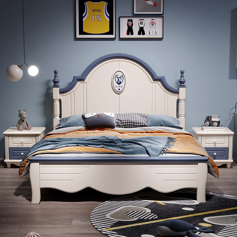 Solimu American Boy 1 35 m multi - function storage bedroom single bed simple economy - type 1 5 m girl bed