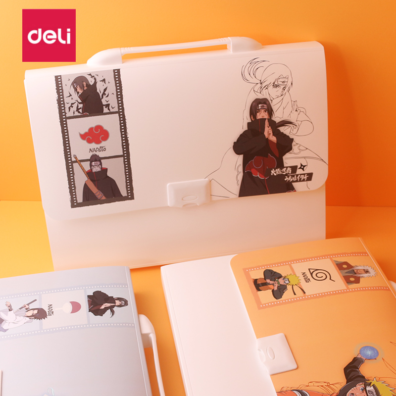 Tailor A4 Orginal Pack Folders Naruto joint students use large-capacity test paper storage bag, multi-fold booklet, 13 Spaces, hand-held cute Korean edition notes, to organize the magic folder