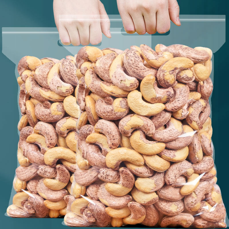 Vietnamese cashew nuts with skin 500g salt-baked flavored bulk weighing with purple clothes cashew nuts original flavor pregnant women snack nuts
