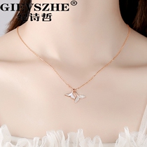 Chronicle Philosophy 2022 New Rose Gold Fish Tail Tide Necklace Woman Summer Lock Bone Chain Light Extravagant Little Crowddesign High