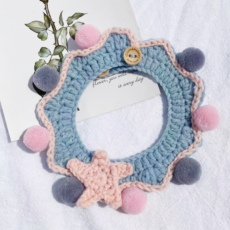 Kitty wool line Item Circle Neck Knit Cute Necklace Adornment GROSS BALL BELL HAND DIY WOVEN POOCH