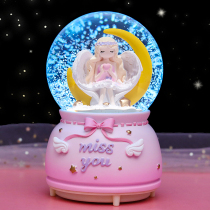 Moon Angel Crystal Ball Sky City Music Box Childrens toy luminous glass ball Creative girl music box