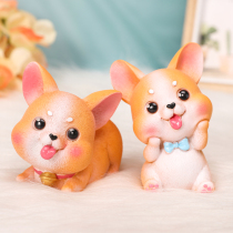 Cute girl heart sweet Corgi animal small ornaments Bedside table Office desktop car decorations Daily gifts