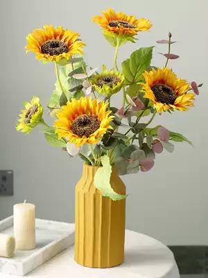 Sunflower simulation bouquet sunflower desktop ornaments holding fake flower shooting props floor flower arrangement decorative floral art