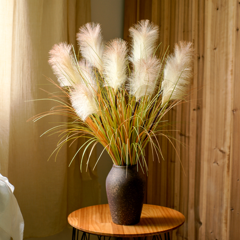 Nordic Fields Garden Wind Reed Emulation Flowers Large Bouquet Dog Tail Grass Living Room Landing Plant Flower Arrangement Fake Flower Decoration Floral Art