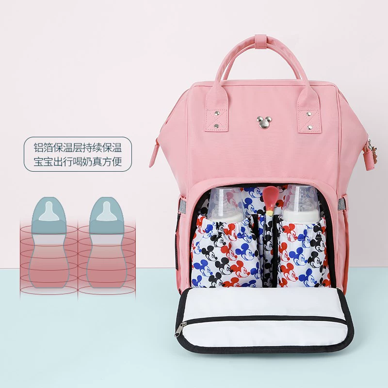 Túi Disney Mommy 2020 New Summer Playful Backpack Dung tích lớn Túi xách tay cho mẹ và bé đi chơi - Túi / túi Baby