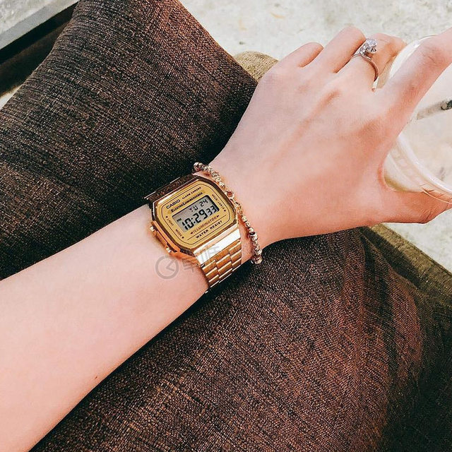 retro gold casio watch men's