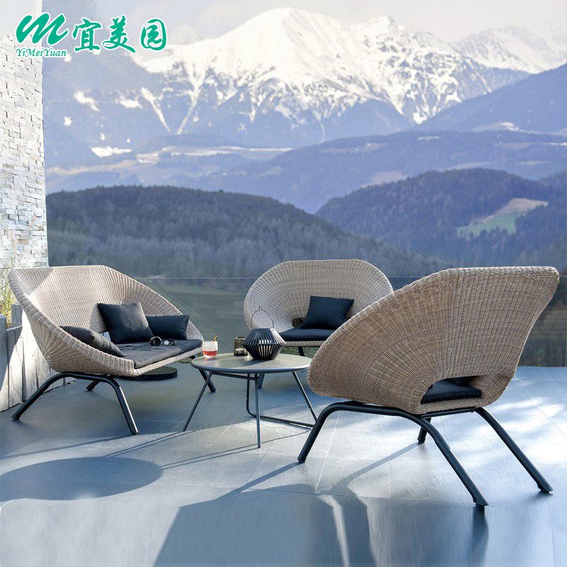 Outdoor courtyard sofa villa Balcony vinechair tea combined open-air garden waterproof sun-proof furniture