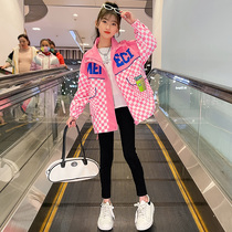 Girls spring autumn jacket 2022 new foreign air trendy CUHK Fashion Girl Fashion Girl Korean version Children jacket jacket