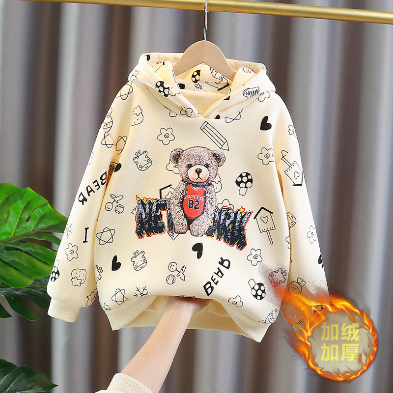 Girls' fleece sweater mid-length version 2022 new middle-aged children's Western style loose autumn and winter thick fried street coat tide