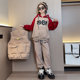 Girls' sweater three-piece suit 2022 autumn and winter new style girl's foreign style net red children's vest plus velvet thick suit