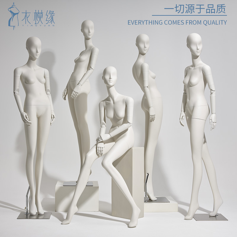 Clothing Store Model Props, Window Display Stand, Half-Body Korean-Style Dummy Model, Female Mannequin for Women's Clothing Store, Full-Body Female Model