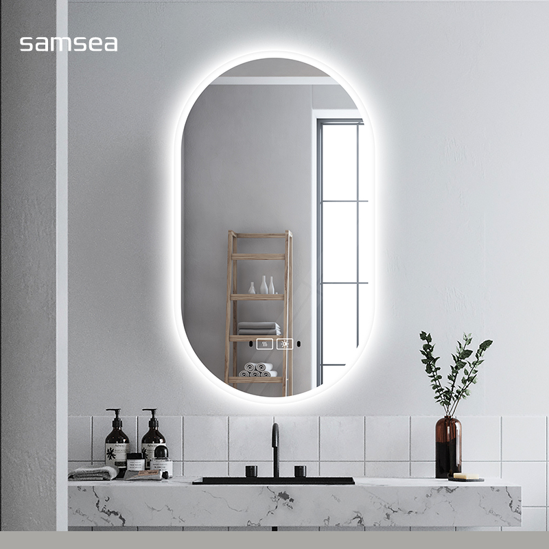 Sanxi led bathroom mirror with light wall mounted smart touch screen dressing room mirror washbasin vanity mirror anti-fog mirror