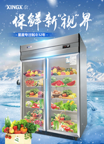 Stars Greensda Commercial Kitchen All Copper Two Doors Four Doors Glass Vertical Refrigerated Large Capacity Straight Cold Display Cabinet