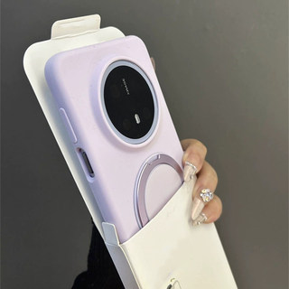Bean purple suitable for huawei mate70 mobile phone case liquid silicone anti-fingerprint new pura80 protective cover stain-resistant simple 60pro magnetic ultra couple rotating stand shell anti-fall soft