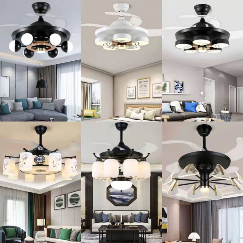 Hashida New Chinese Nordic Inverter Ceiling Fan Lamp Tmall Elf Xiaomi Xiaoai Smart Voice Living Dining Room Ceiling Fan Lamp