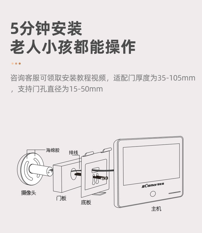 Điện Tử Thông Minh Camera Mắt Mèo Giám Sát Video Chuông Cửa Điện Tử Nhà Gương Cửa Chống Trộm Hồng Ngoại Nhìn Đêm bán chuông hình