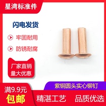 Red copper rivet round head solid rivet GB867 copper semicircular rivet element cap copper nail M2M2 5M3M4M5