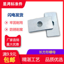 Star Bay Standard piece rectangular iron nut square rectangular nut aluminum fittings slider nut M8M10