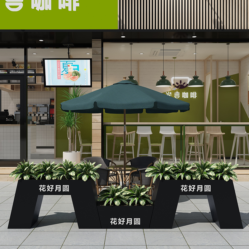 Outdoor Wrought iron planting flower box combination sample house Display center Commercial street square partition flower groove courtyard Creative custom flower bed