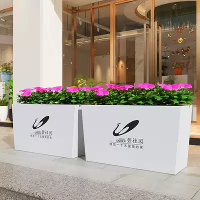 Wrought iron Commercial Street rectangular fence flower stand custom flower box outdoor courtyard combination flower bed partition square flower trough