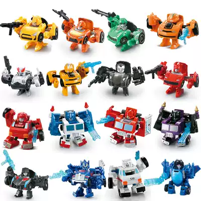 Lu Ba genuine car deformation robot mini King Kong children's toy hunting Q Car 4 Sky man model