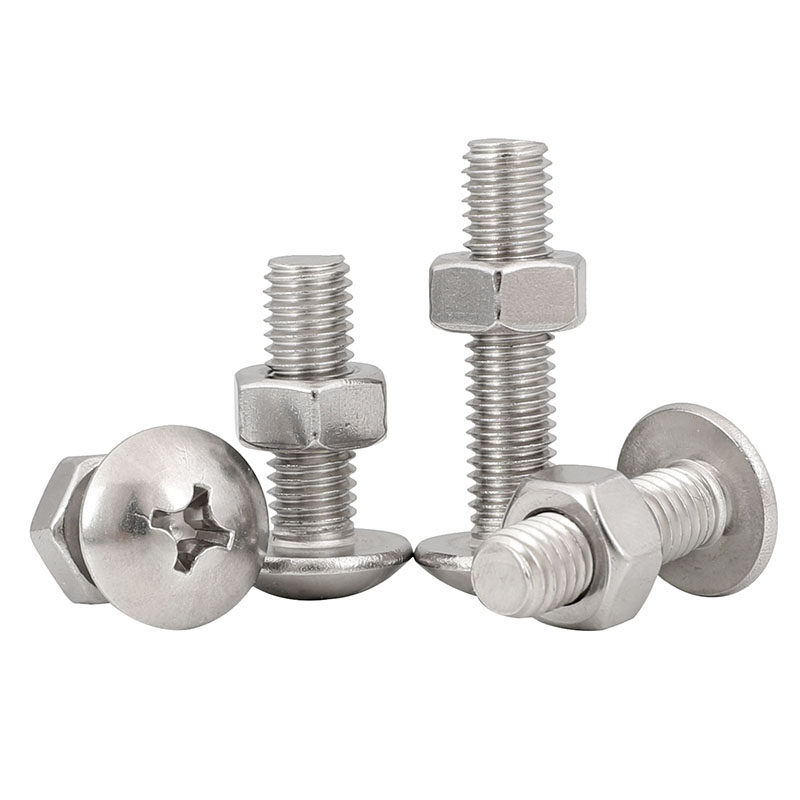 M3M4M5M6M8 304 stainless steel cross large flat head screw nut combined suit umbrella type screw connecting cap