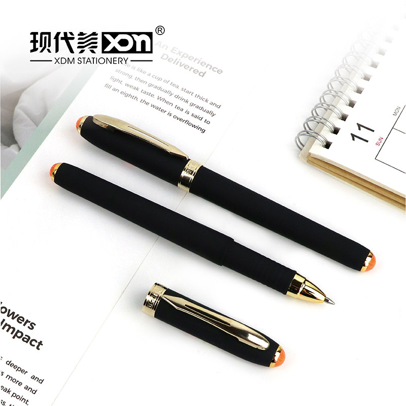 Modern beauty GP901 local tyrant gold 0 7mm business neutral pen high-end bold stroke hard pen calligraphy special practice pen signature pen thick carbon pen refill black large capacity water pen