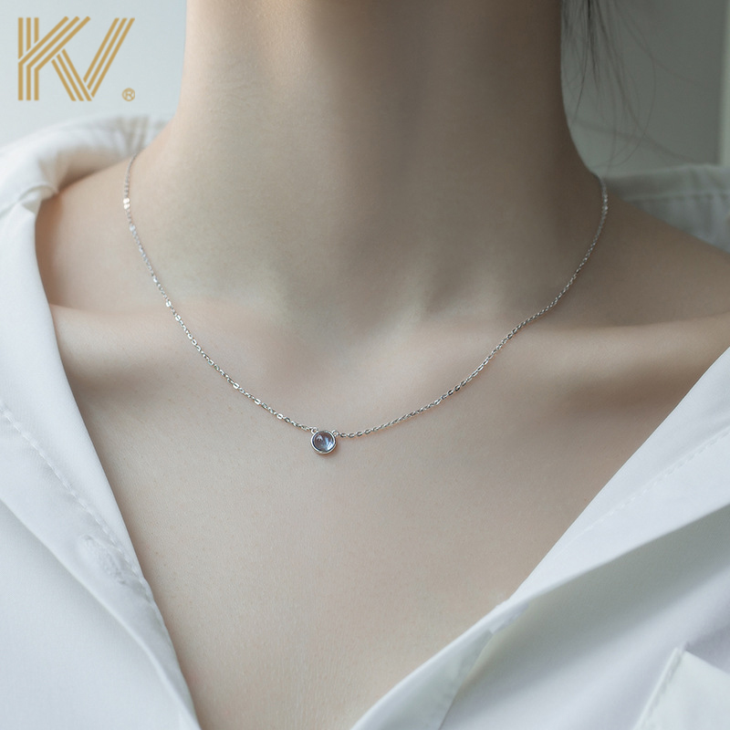 Ocean heart sterling silver necklace female niche design sense light luxury ins simple 2021 new clavicle chain gift