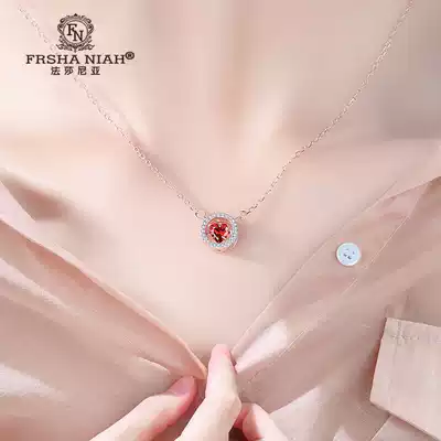 Fasania necklace female light luxury net red 925 silver sterling silver beating heart clavicle chain temperament Valentine's Day gift