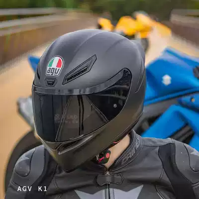 AGV K1 helmet Motorcycle motorcycle full helmet racing running helmet men and women anti-fog matte black small turtle big fish eat small fish
