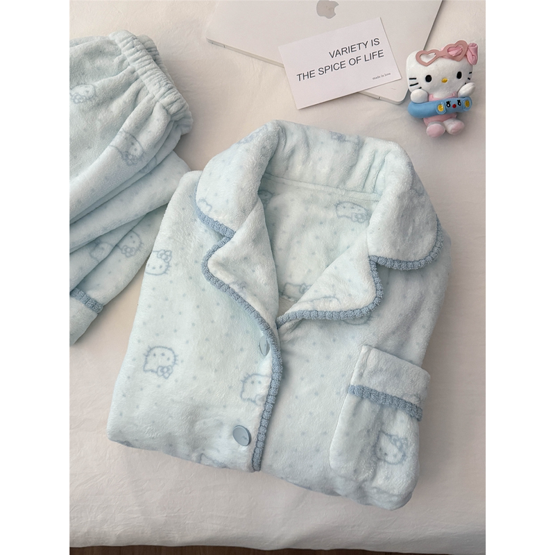 Victoria Coral Velvet Pajamas for Women, Autumn and Winter Thickened New Cartoon Warm Flannel Home Clothes Victoria Coral Velvet Pajamas for Women, Autumn and Winter Thickened New Cartoon Warm Flannel Home Clothes