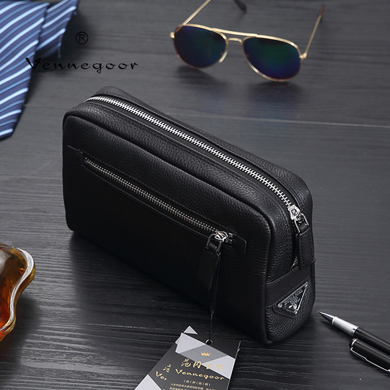 2021 New Genuine Leather Handbag Men's Large-capacity Top Layer Cowhide Business Casual Fashion Trendy Soft Leather Clutch Bag