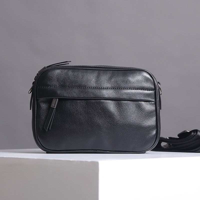 Soft Leather Small Bag Men's Leather Shoulder Bag Fashion Trend First Layer Leather Clutch Bag Crossbody Full Leather Casual Business