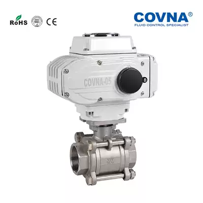 Covina covnaHK60Q-3PS electric three-piece internal thread ball valve threaded stainless steel ball valve AC220V