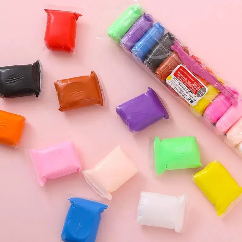 Ultra-light clay plasticine non-toxic crystal color mud handmade clay 24 colors child safety diy space mud
