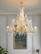 French-Style Open-Air Living Room, Vintage Villa, European-Style Grand Double-Layer Duplex Staircase, American-Style Crystal Chandelier, Engineering Lighting Fixtures