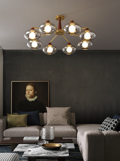 Nordic Living Room Wabi-Sabi Style Chandelier, Vintage Light Luxury Retro Bedroom Dining Room Atmospheric Lamp, American Style
