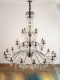 French villa high-rise crystal chandelier black empty luxury hotel lobby duplex staircase chandelier pearl lamp