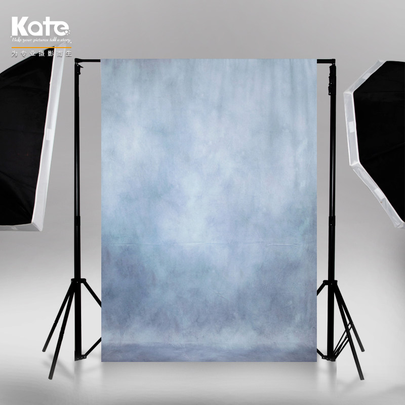 Studio oil painting background cloth American ID photo retro photography shooting set tie-dye studio photo blue