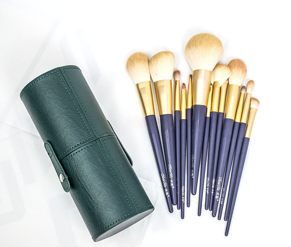 Mimojia meets series of 13 sets with brush barrel ultra soft scattering powder high light blush red eye shadow brush cover brush