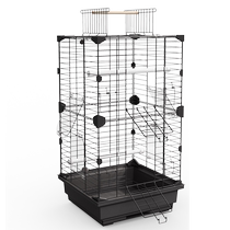 Bird cage household parrot cage large black phoenix tiger skin embroidered eye pearl special large front transparent interactive bird cage