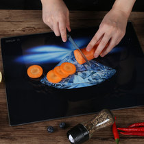 Antibacterial cutting board home mildew-proof chopping board tempered glass cutting board fruit coveting chopping block heat insulation cup cushion combined clothing